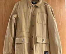 WeSC Overshirt Men's Large Beige Canvs Unisex Work Jacket Chore Coat - New