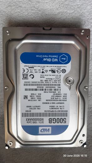 WD Western Digital Caviar Blue WD5000AAKX 500 GB 7,200RPM