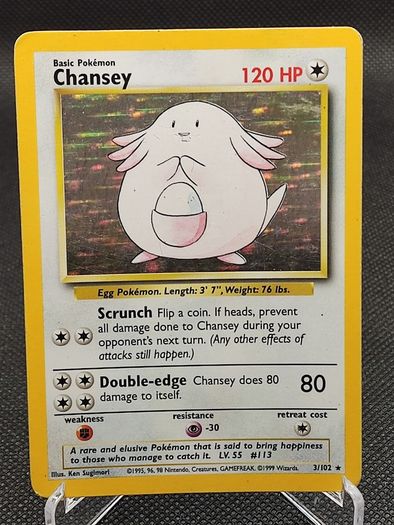 Chansey 3/102 base set Pokemon card