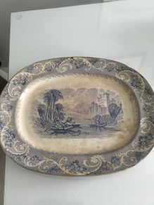 Antique platter/ Meat plate