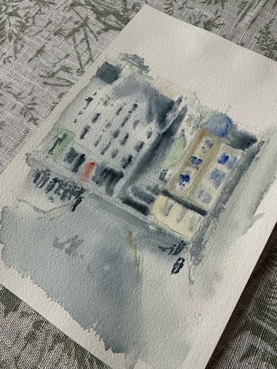 Watercolour - Edinburgh in the Rain