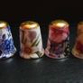 Collection of Bone China Flower Gold Top Thimbles Image 3