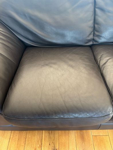 Leather Couch 3 seater 2 seater and footstool