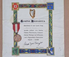 Irish Red Cross Emergency Service Medal and Certificate 1939-1946