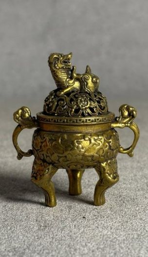 Incense Burner With Qilin Motif - Bronze