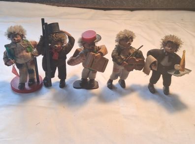 5 X Peter Figuren 1950's Mecki Hedgehog figures.