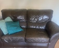 brown leather sofa  large two seater