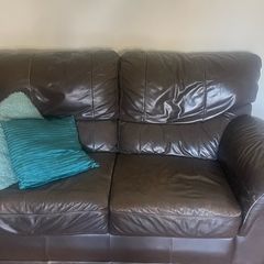 brown leather sofa  large two seater