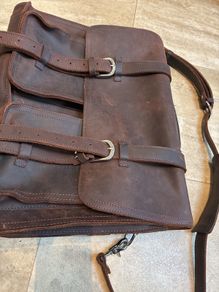 Crazy horse leather satchel