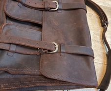 Crazy horse leather satchel