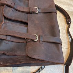 Crazy horse leather satchel