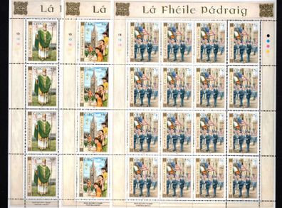 2003 Ireland St Patrick's Day (41c St. Patrick, 50c Cathedral & 57c Parade) Commemorative Stamps Sheetlet Plate 1B1B1B1B Mint Never Hinged (MNH).