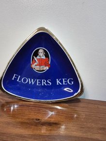 Vintage 1960s Carlton Ware "Flowers Keg" Pub Ashtray Shakespeare Breweriana