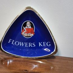 Vintage 1960s Carlton Ware "Flowers Keg" Pub Ashtray Shakespeare Breweriana