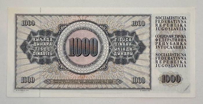 Jugoslavia 1000 Dinara 1978 Banknote