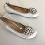 Pedro Anton White Leather Ballerina Flats Eu 41 Size 7/ Image 3