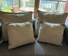 Set Of 4 Light Green Cushions