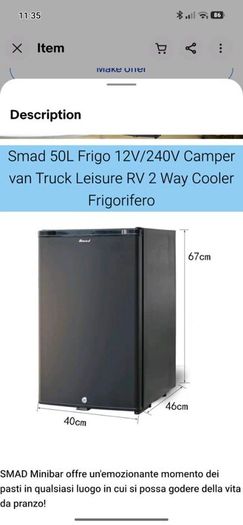Campervan fridge.