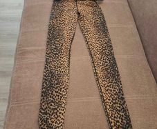 Animal print Ruched bum leggings with belt loops, size 10