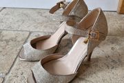Gold peeptoe sandal