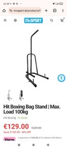Hit fitness boxing bag stand