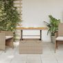 Poly Rattan Garden Table with Adjustable Acacia Wood Table Top Image 2