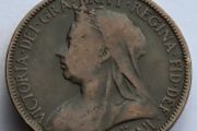1898 Half a penny Queen Victoria old veiled head Bronze coin