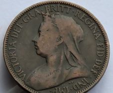 1898 Half a penny Queen Victoria old veiled head Bronze coin