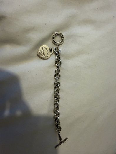 Tiffany & Co. Style 925 Silver Heart Charm Bracelet