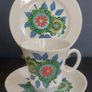 Fabulous Vintage China Set of Four Trios by the Royal Grafton Fine Bone China in Cool Vintage Retro 70s Floral Pattern, Plus a Fifth Duo Image 7