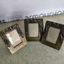 Set of 3 Ornate Black & Gold Small Photo Frame With  French bow , Largentiere, with the tagline ITALY STYLE. Image 2