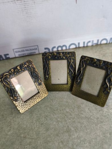 Set of 3 Ornate Black & Gold Small Photo Frame With  French bow , Largentiere, with the tagline ITALY STYLE.