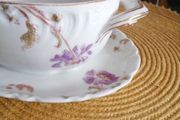 Vintage/ antique Gravy Boat Attached Underplate  France