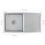 Handmade Kitchen Sink with Strainer Stainless Steel Image 9