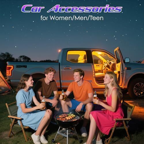 Fathers Day Dad Gifts for Him Husband, LED Interior Lights for Car Accessories for Men Women, USB Port APP Control Auto Stuff Lighting Kits Decoration Atmosphere Strip Lights