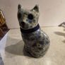 Vintage Cat Figure blue With Clear Coating Decoupage 5.5" Tall Statue Image 5