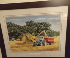 "Harvesting" and "Haymaking" framed prints by Trevor Mitchell