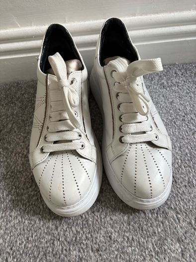 Marco Moreo White Leather Trainers Size 38