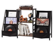 Record Player Stand, 3 Tiers Metal Vinyl Record Stand,