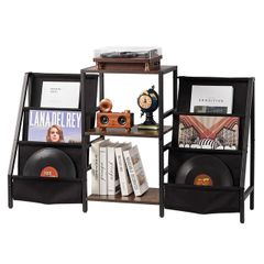 Record Player Stand, 3 Tiers Metal Vinyl Record Stand,