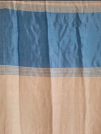 Unbleached cotton blue and cream scarf wrap shawl 56cm x 170cm in excellent condition with no issues FREE STANDARD POSTAGE INCLUDED