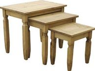 main image for ad Corona Nest Of Tables in Distressed Waxed Pine