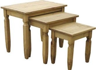 Corona Nest Of Tables in Distressed Waxed Pine