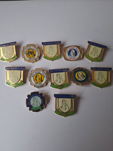12 x Vintage 1970's,  80's  Joe Walsh Irish Tours Badges