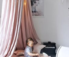 Powder Pink LINEN Playmat with beautiful ruffle arround