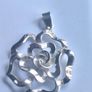 Sterling silver large rose pendant Image 3
