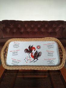 Mid Century Modern Retro Cocktail Melamine Wicker Tray