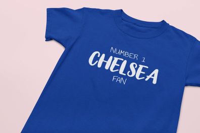 Unofficial Chelsea FC adults and kids t-shirt. Number 1 Football Fan! Number 1 Chelsea Fan Football top
