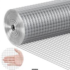 Hardware Cloth, 1/2 inch 24in x 25 ft 19 Gauge, Hot Dipped Galvanized Wire Mesh Roll, Chicken Wire Fencing, Wire Mesh for Rabbit Cages, Garden, Small Rodents