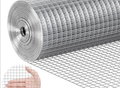 Hardware Cloth, 1/2 inch 24in x 25 ft 19 Gauge, Hot Dipped Galvanized Wire Mesh Roll, Chicken Wire Fencing, Wire Mesh for Rabbit Cages, Garden, Small Rodents